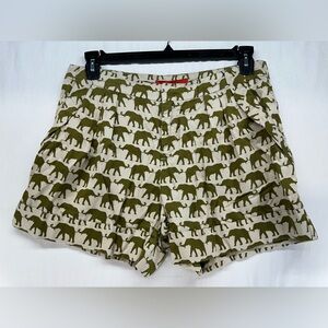 Cartonnier Elephant Shorts Anthropologie Art to Wear Safari Fashion Women's 6